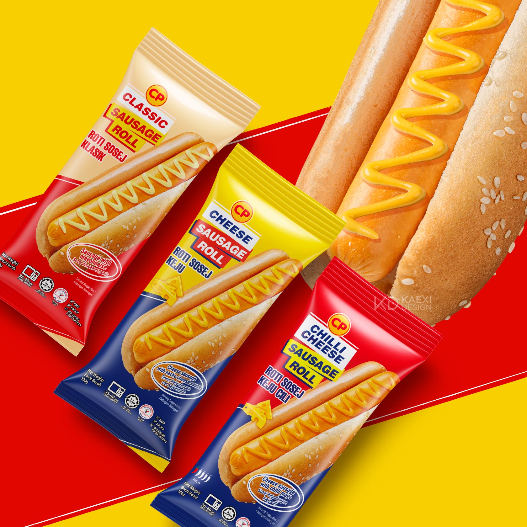 CP Sausage Bun Packaging Design Malaysia